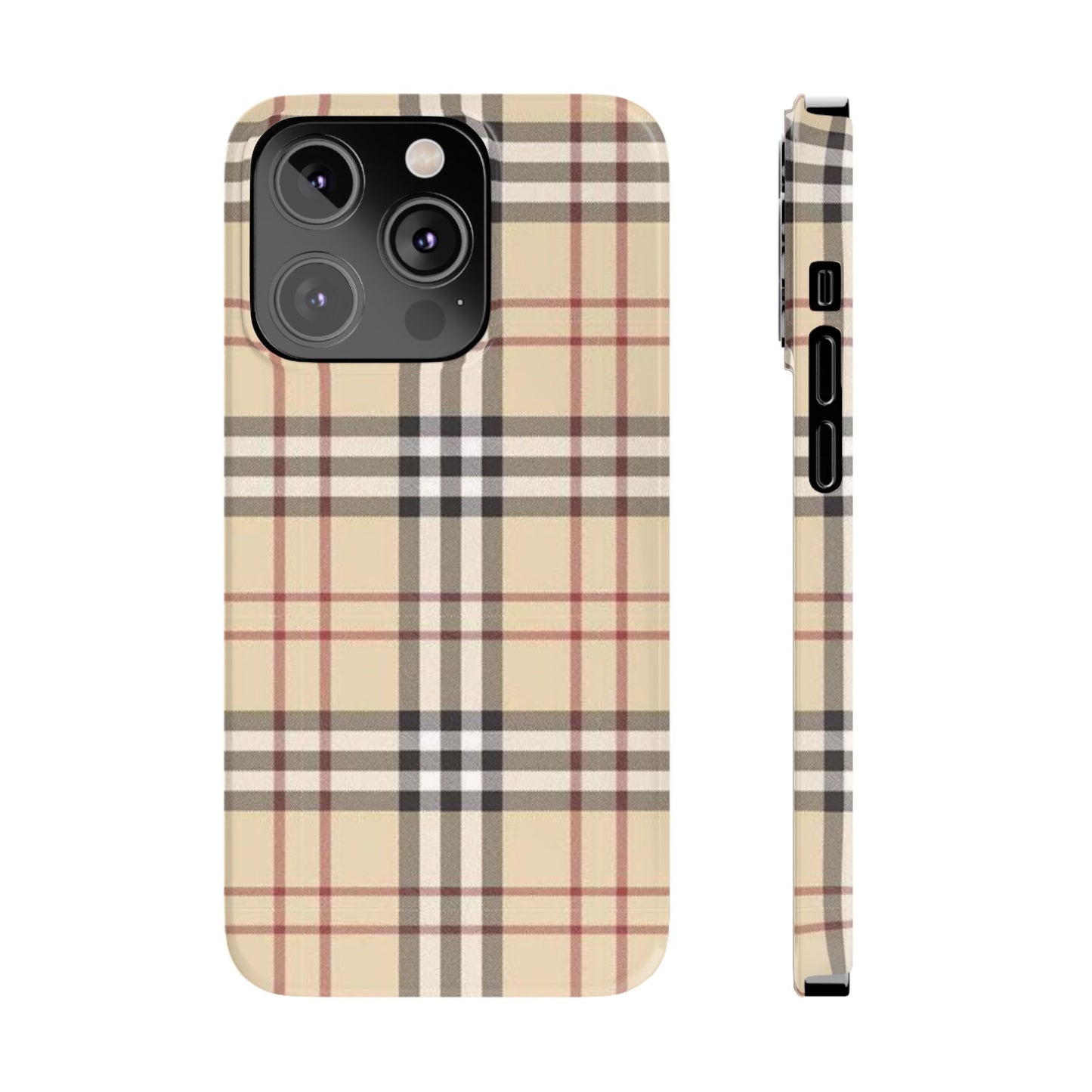 Classic Plaid Slim Phone Case - Stylish and Durable Protective Cover