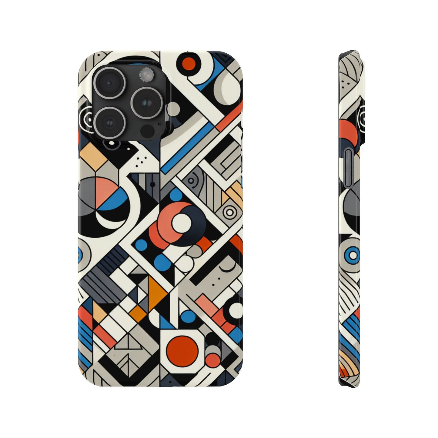 Modern Abstract Slim Phone Case - Colorful Geometric Design