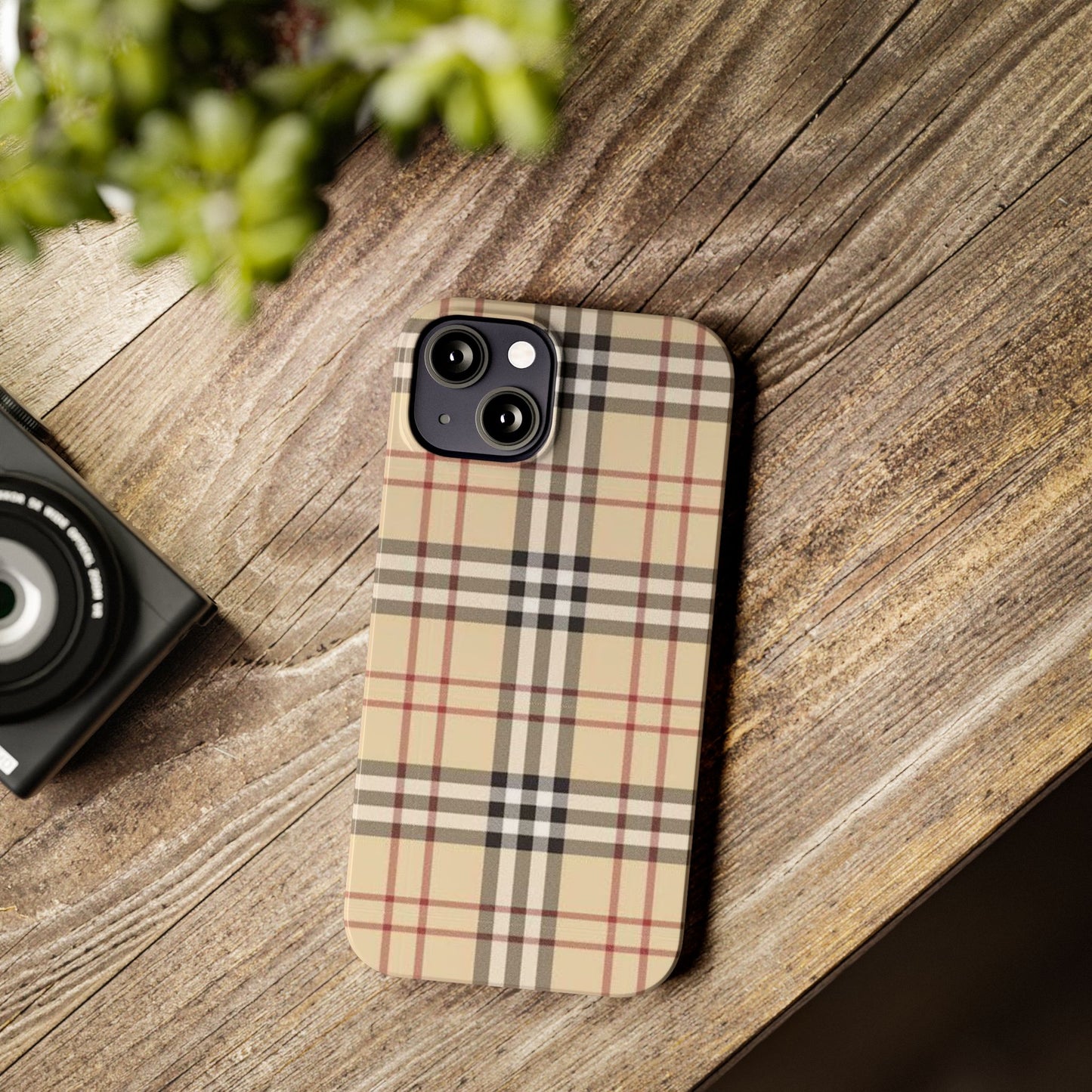 Classic Plaid Slim Phone Case - Stylish and Durable Protective Cover