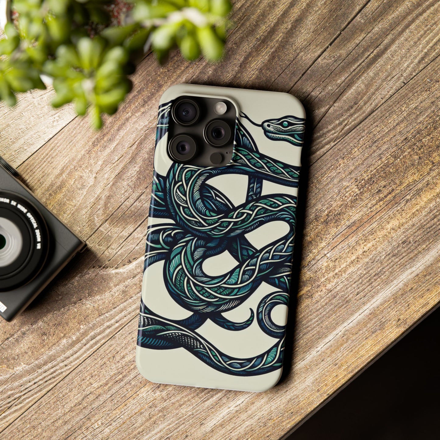 Artistic Snake Slim Phone Case - Unique Design for Nature Lovers