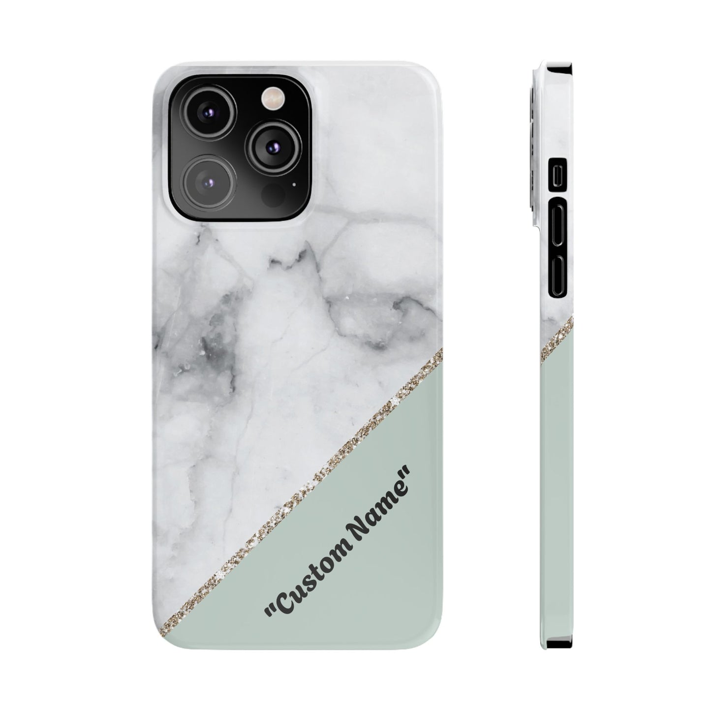 Custom Marble Slim Phone Case - Personalized Design for Trendy Protection