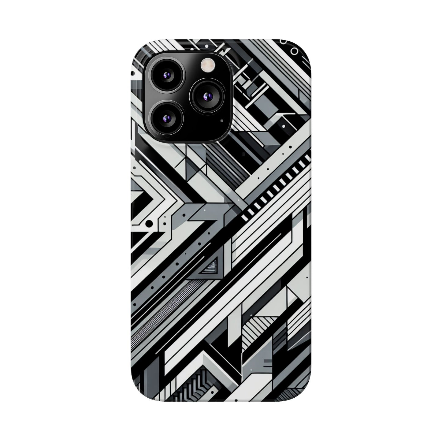 Modern Geometric Slim Phone Case - Stylish Abstract Design