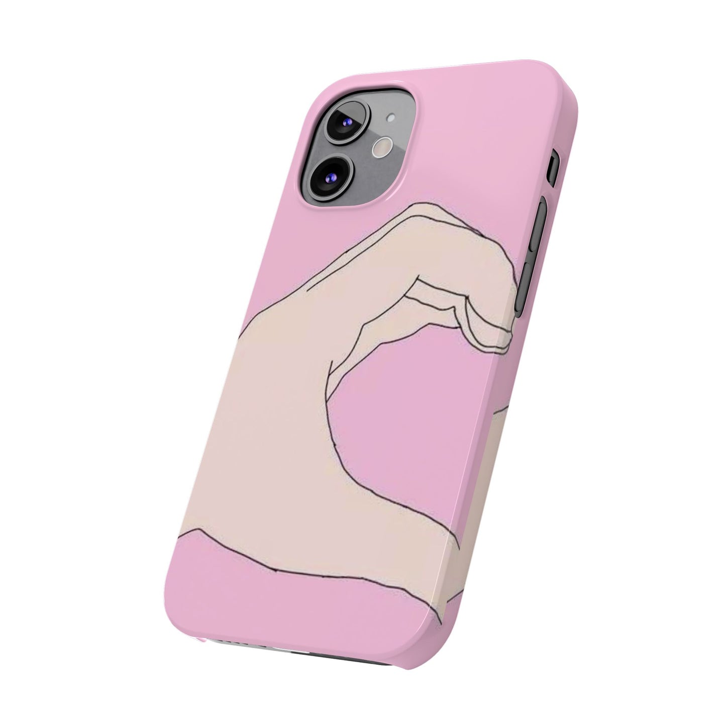 Cute Hand Heart Slim Phone Case - Stylish and Unique Phone Accessory