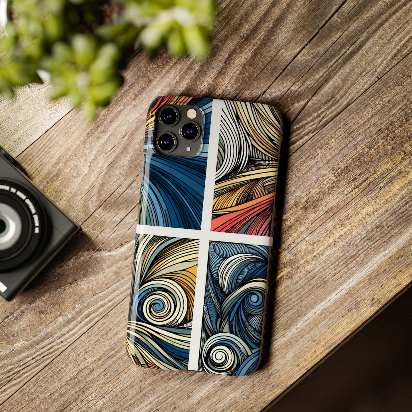 Artistic Slim Phone Cases - Colorful Swirl Design for Creative Souls