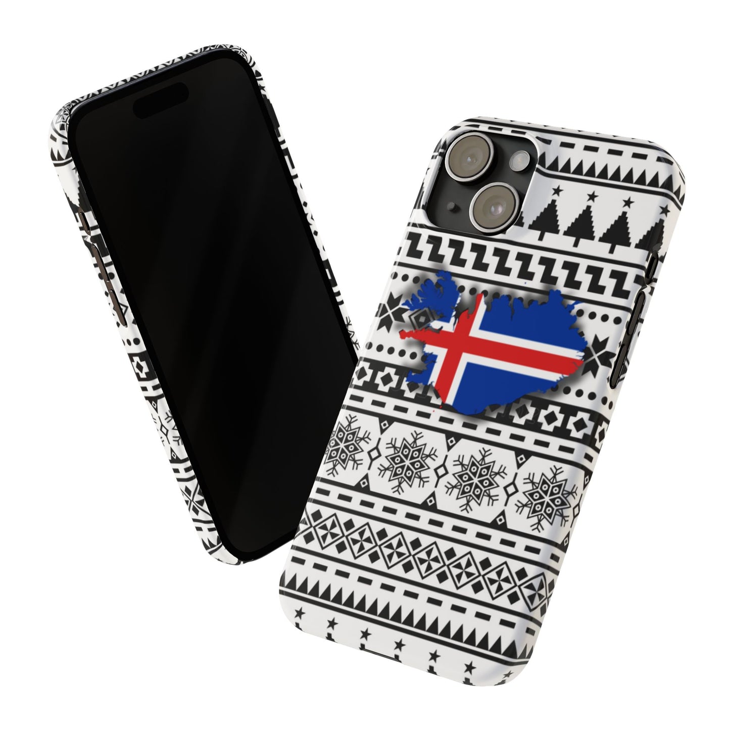 Icelandic Knit Pattern Slim Phone Case | Holiday Gift for Travelers