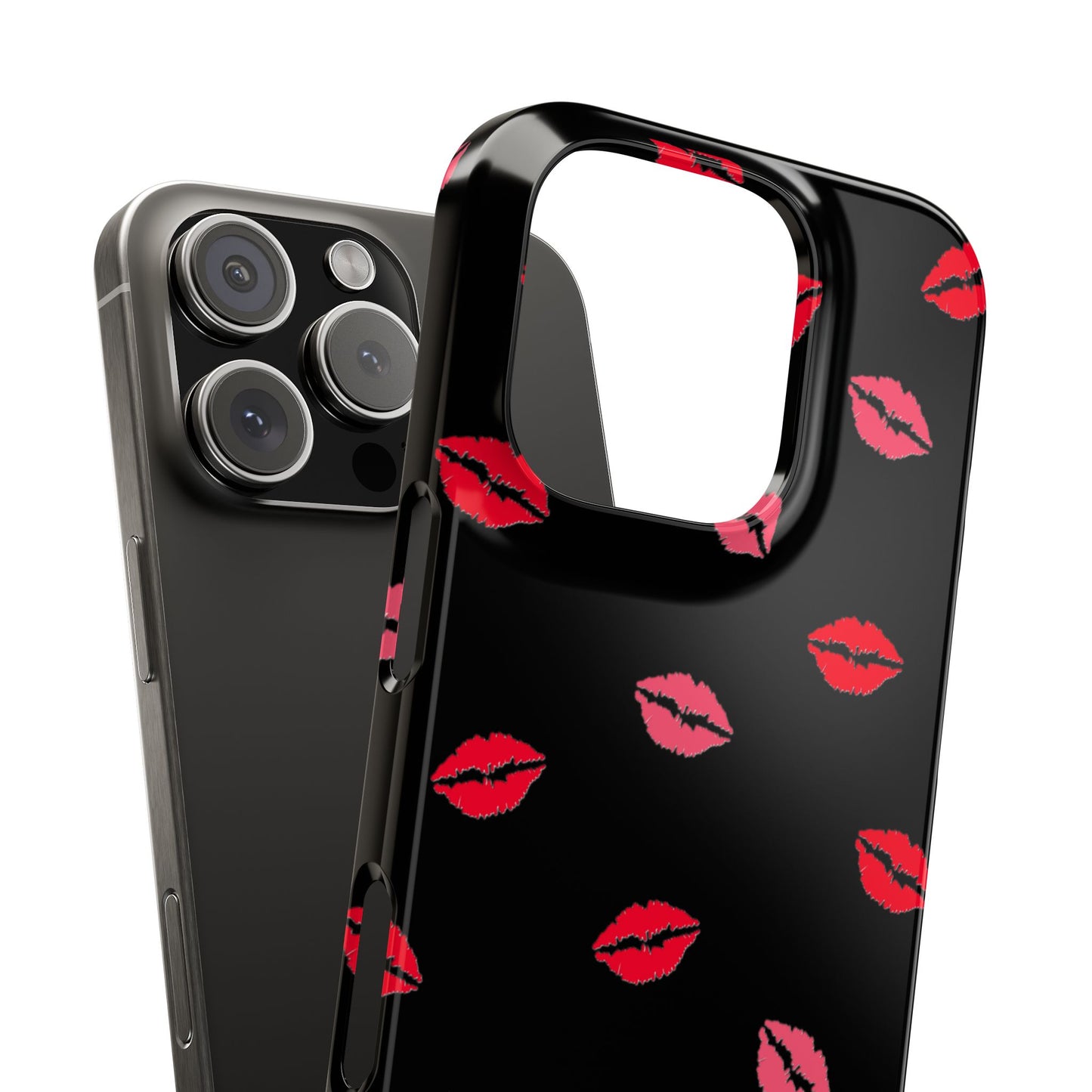 Kiss Mark Slim Phone Case - Chic Lip Print Design for Fashion Lovers