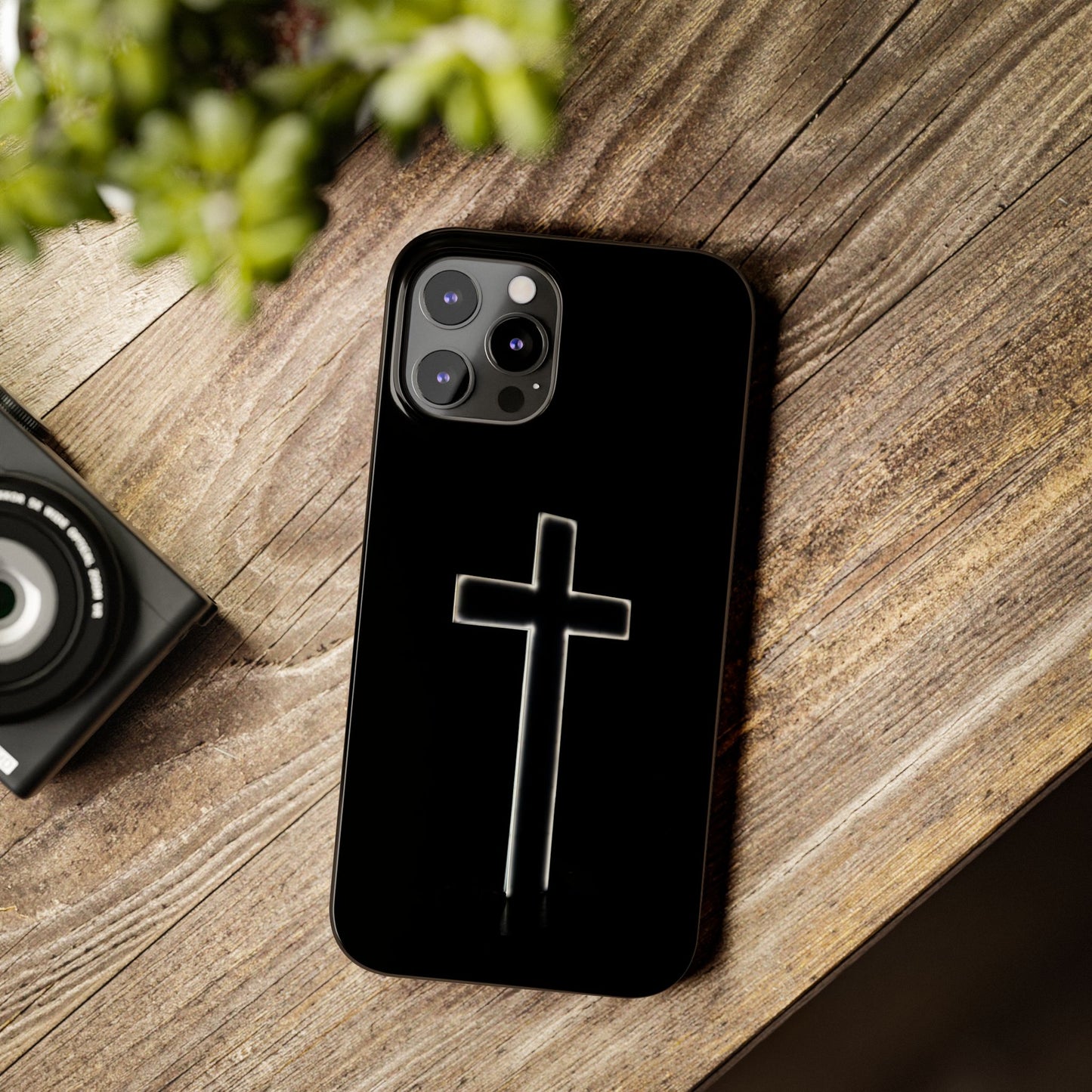 Inspirational Slim Phone Case with Cross Design