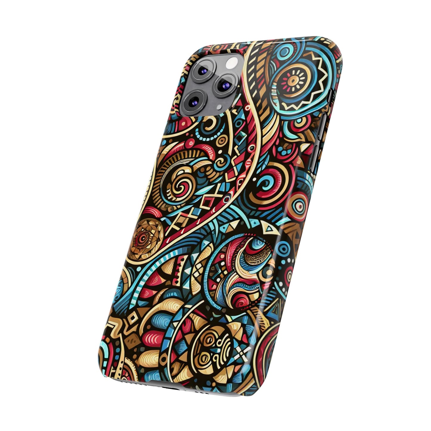 Vibrant Bohemian Slim Phone Case - Artistic Swirl Design