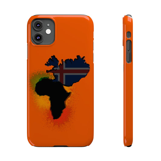 Bold African Map Slim Phone Case with Icelandic Flag