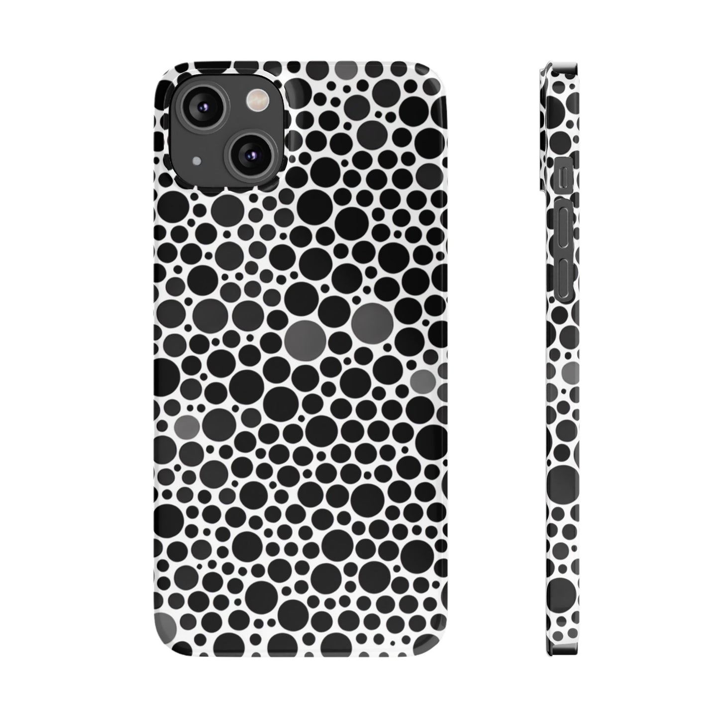 Modern Black Polka Dot Slim Phone Case - Stylish & Protective Cover