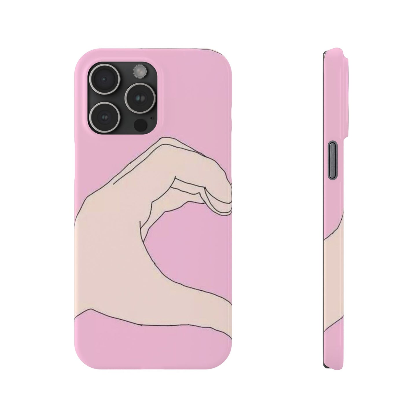 Cute Hand Heart Slim Phone Case - Stylish and Unique Phone Accessory