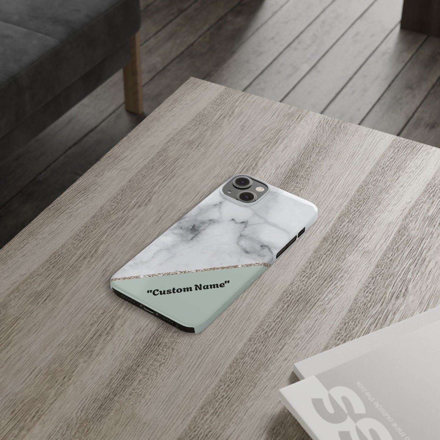 Custom Marble Slim Phone Case - Personalized Design for Trendy Protection