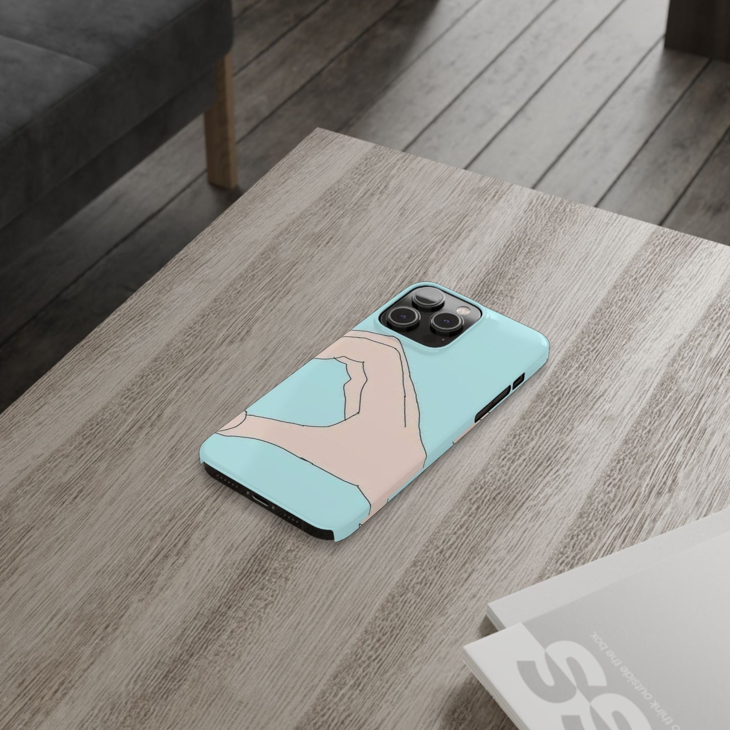 Artistic Heart Gesture Slim Phone Case - Perfect Gift for Loved Ones