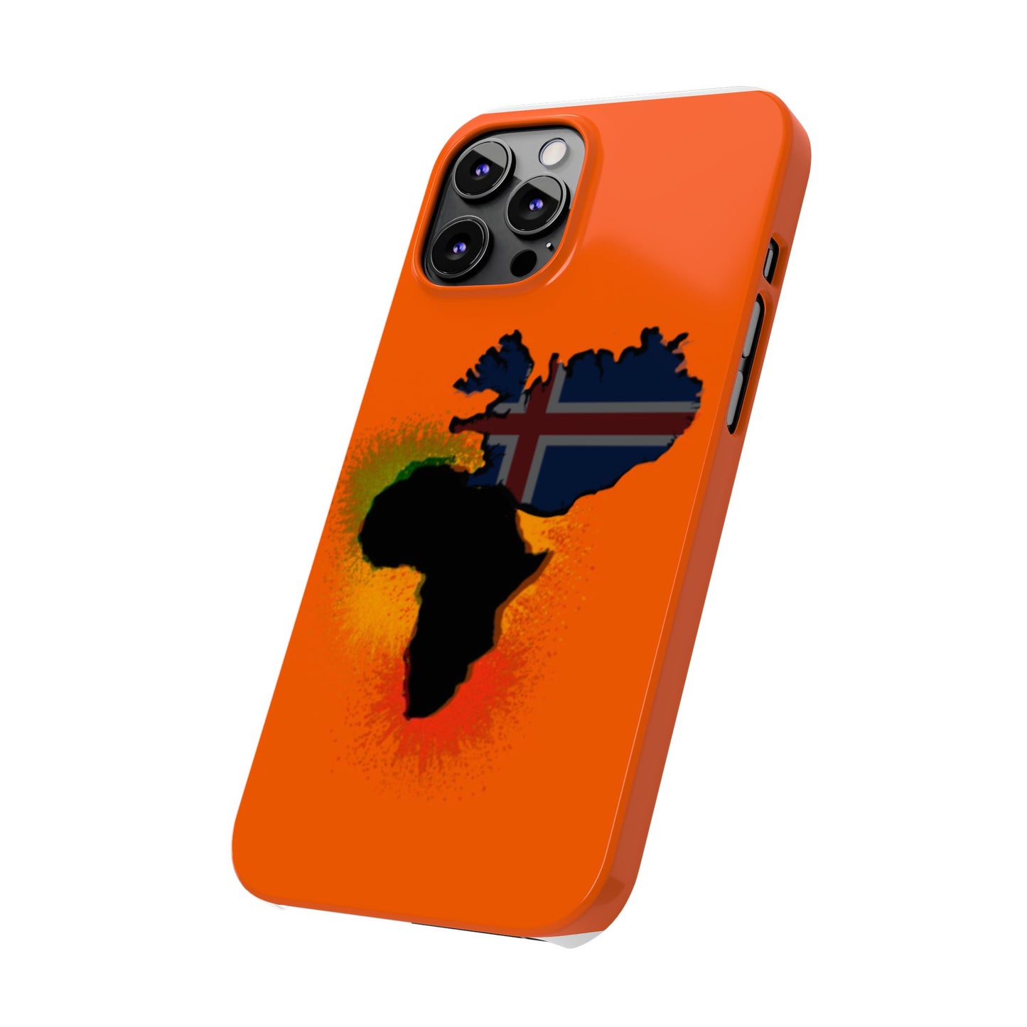 Bold African Map Slim Phone Case with Icelandic Flag