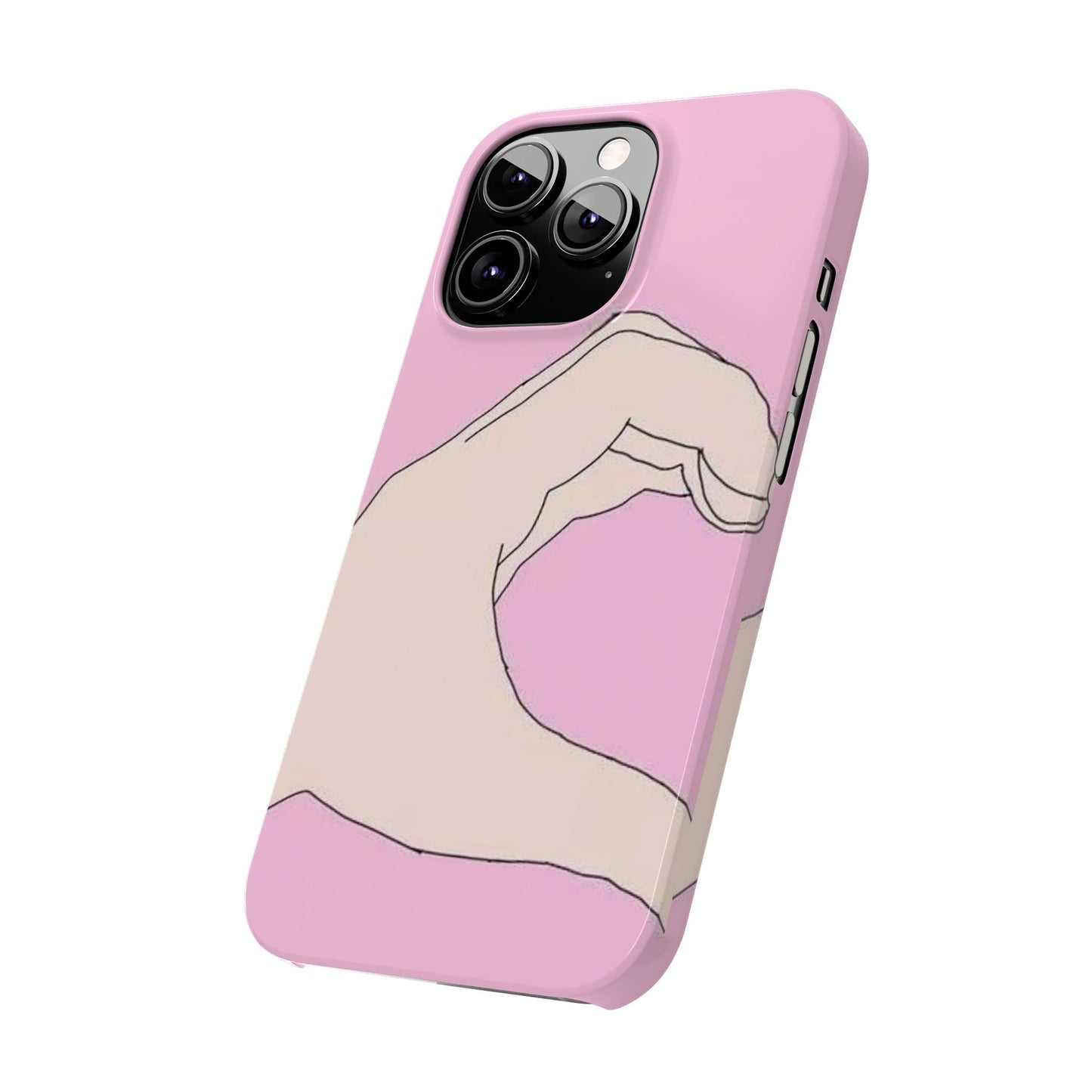 Cute Hand Heart Slim Phone Case - Stylish and Unique Phone Accessory