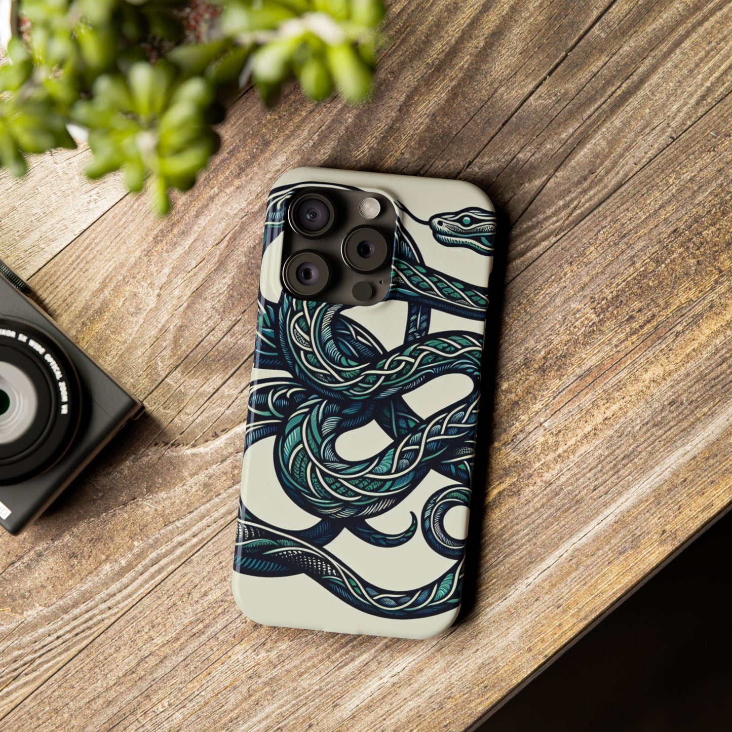 Artistic Snake Slim Phone Case - Unique Design for Nature Lovers