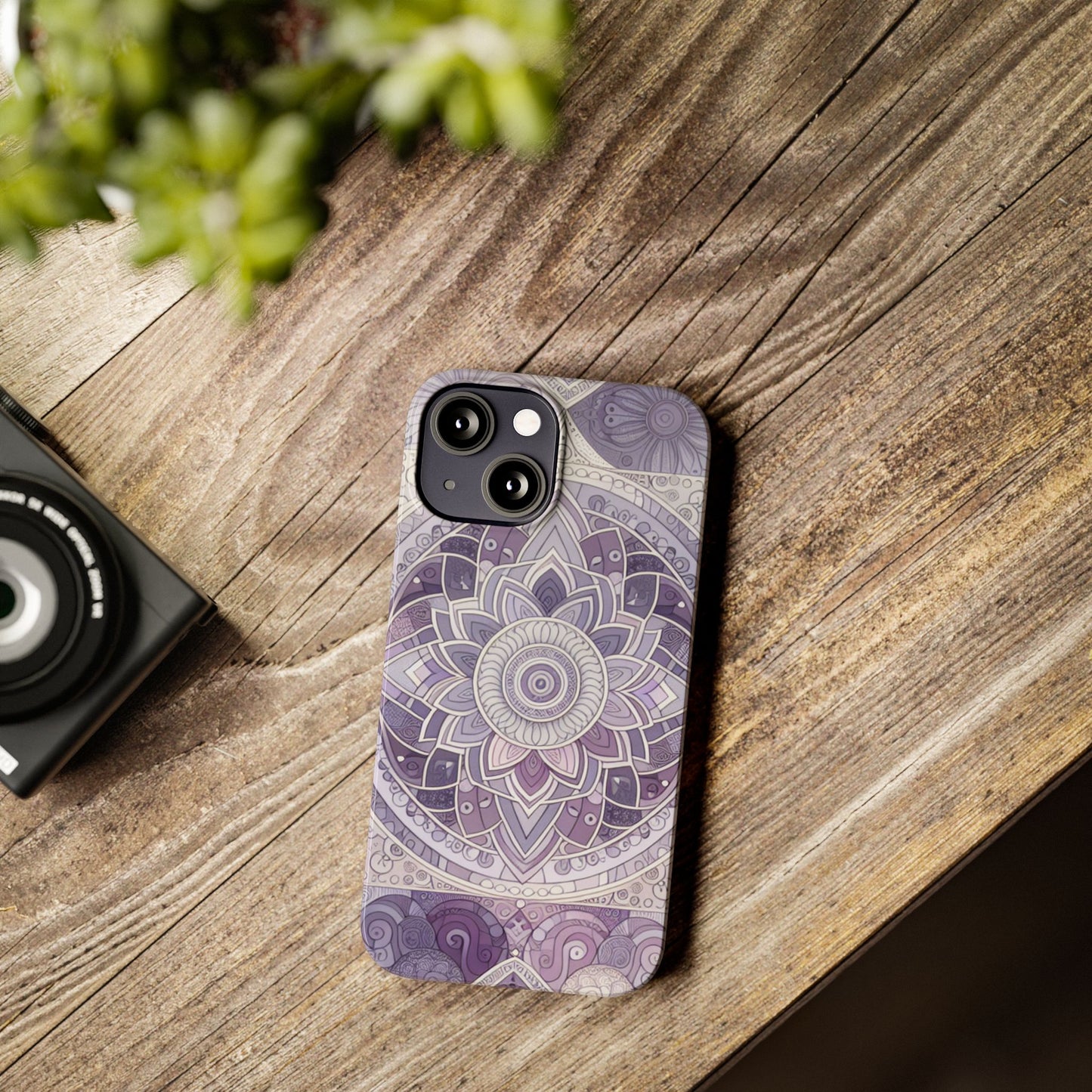 Elegant Mandala Slim Phone Case – Purple Harmony Design