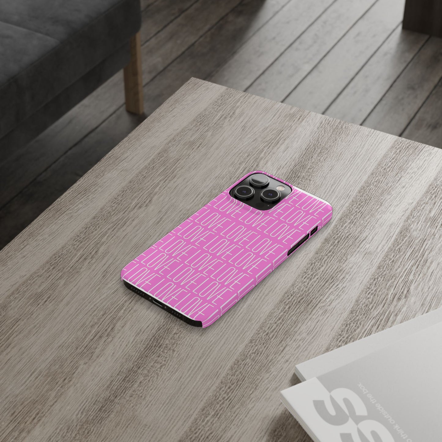 Pink Love Slim Phone Case - Perfect Gift for Valentine's Day, Anniversaries, and Loving Moments