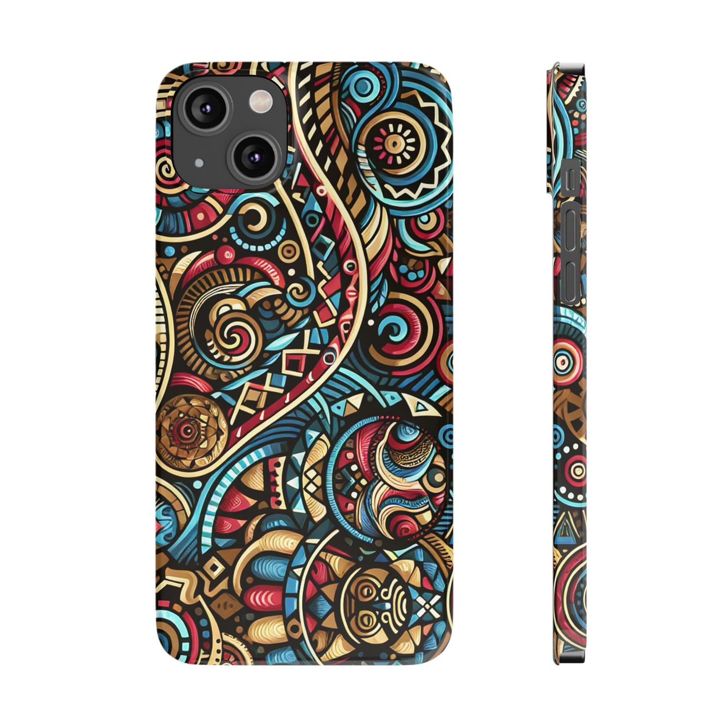 Vibrant Bohemian Slim Phone Case - Artistic Swirl Design