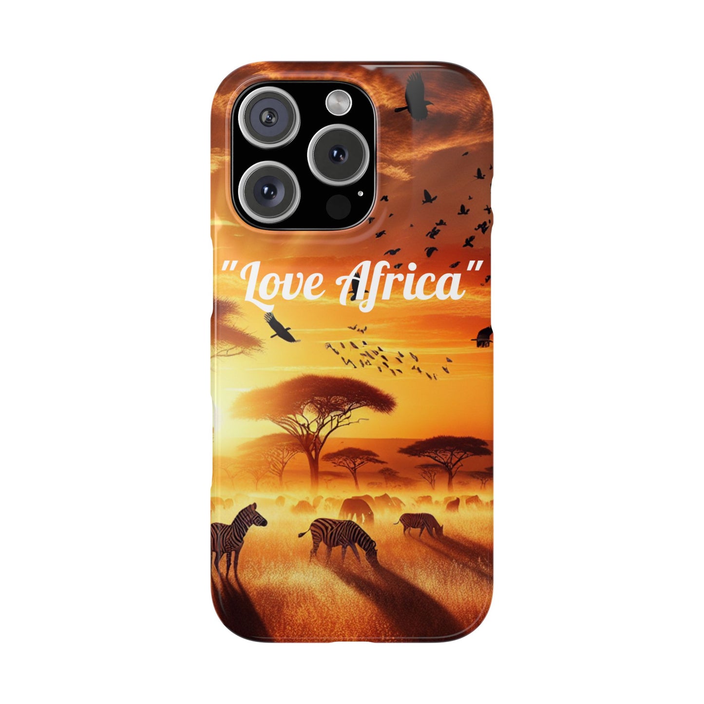 Slim Phone Case - "Love Africa" Sunset Design - Perfect Gift for Nature Lovers