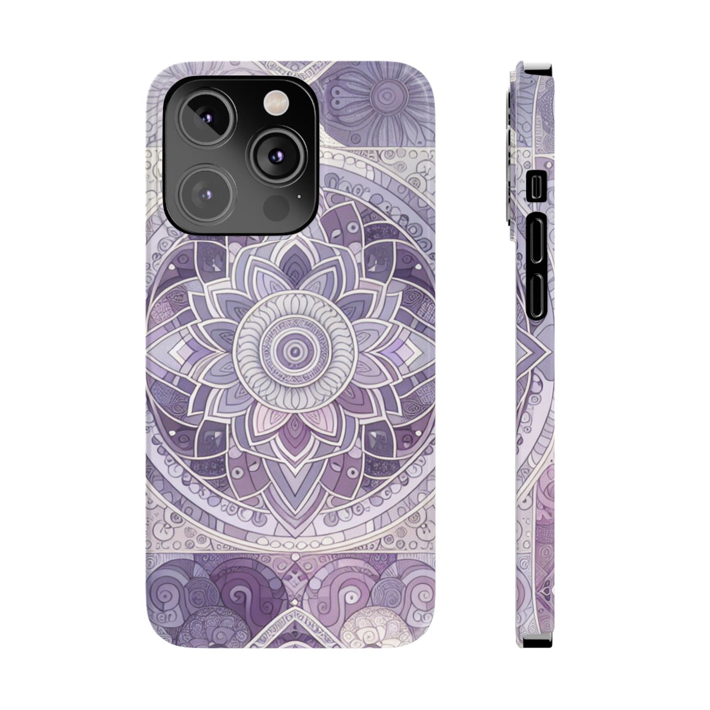 Elegant Mandala Slim Phone Case – Purple Harmony Design