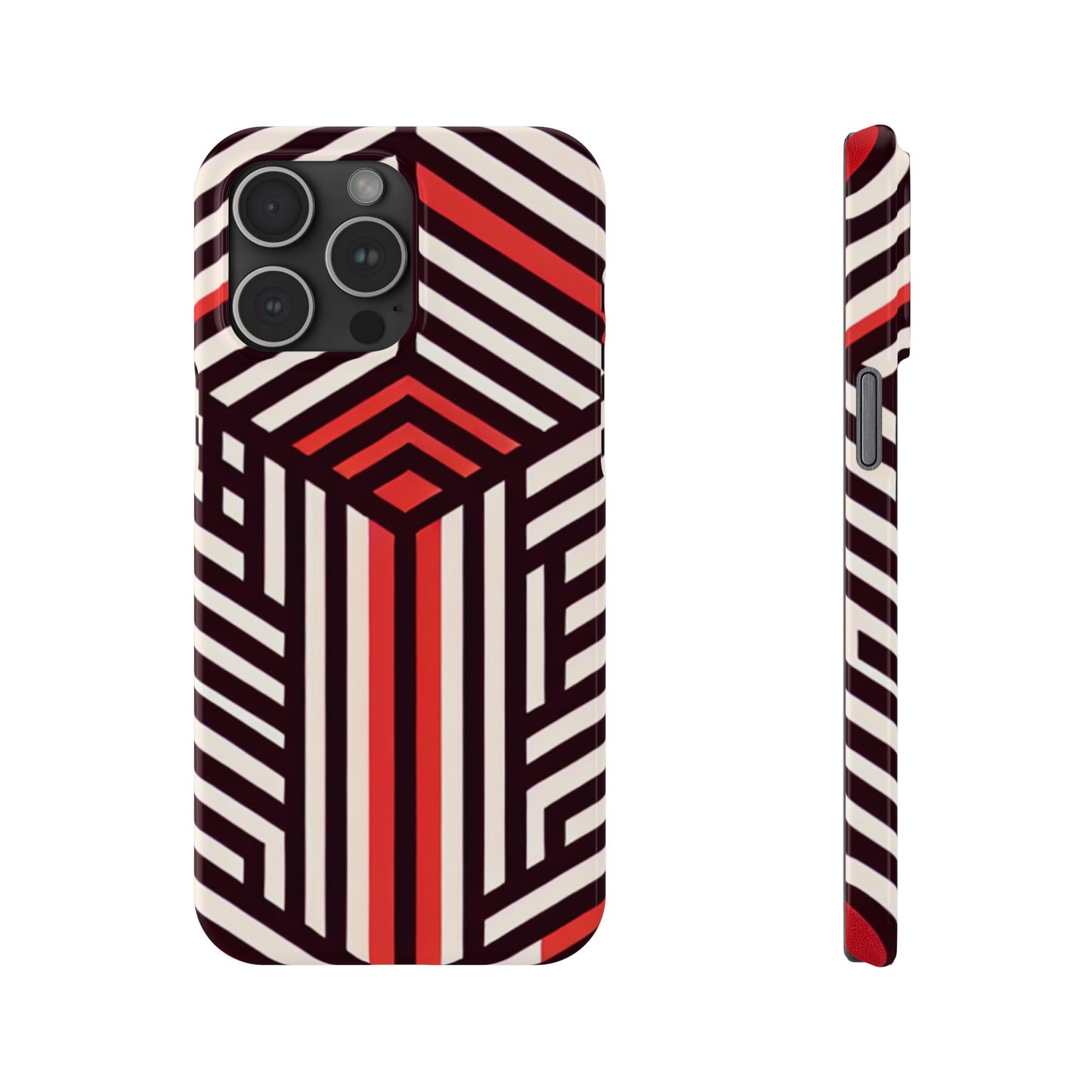 Geometric Slim Phone Case - Modern Abstract Design for Minimalist Style