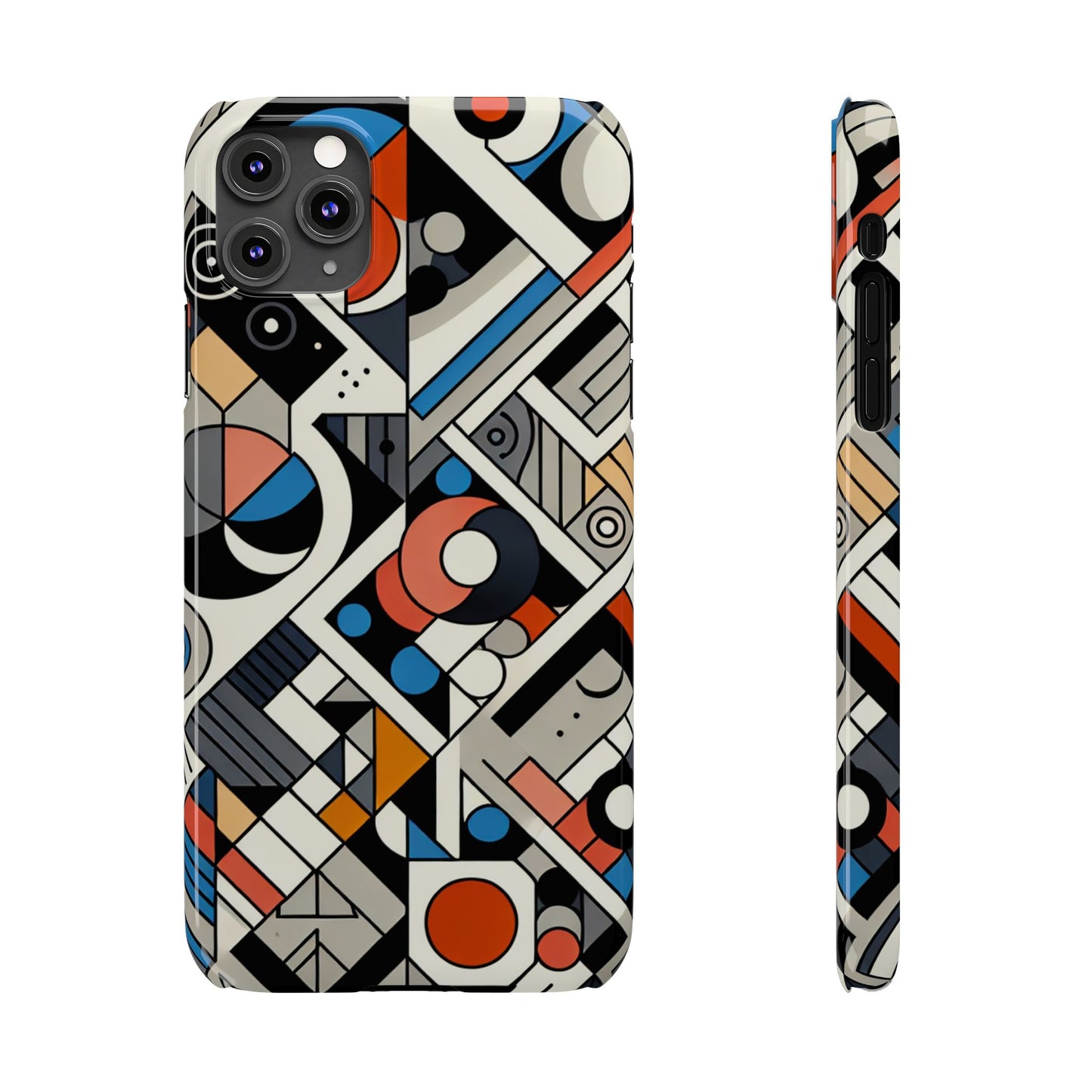 Modern Abstract Slim Phone Case - Colorful Geometric Design