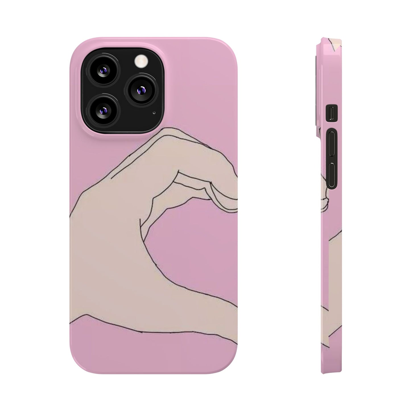 Cute Hand Heart Slim Phone Case - Stylish and Unique Phone Accessory