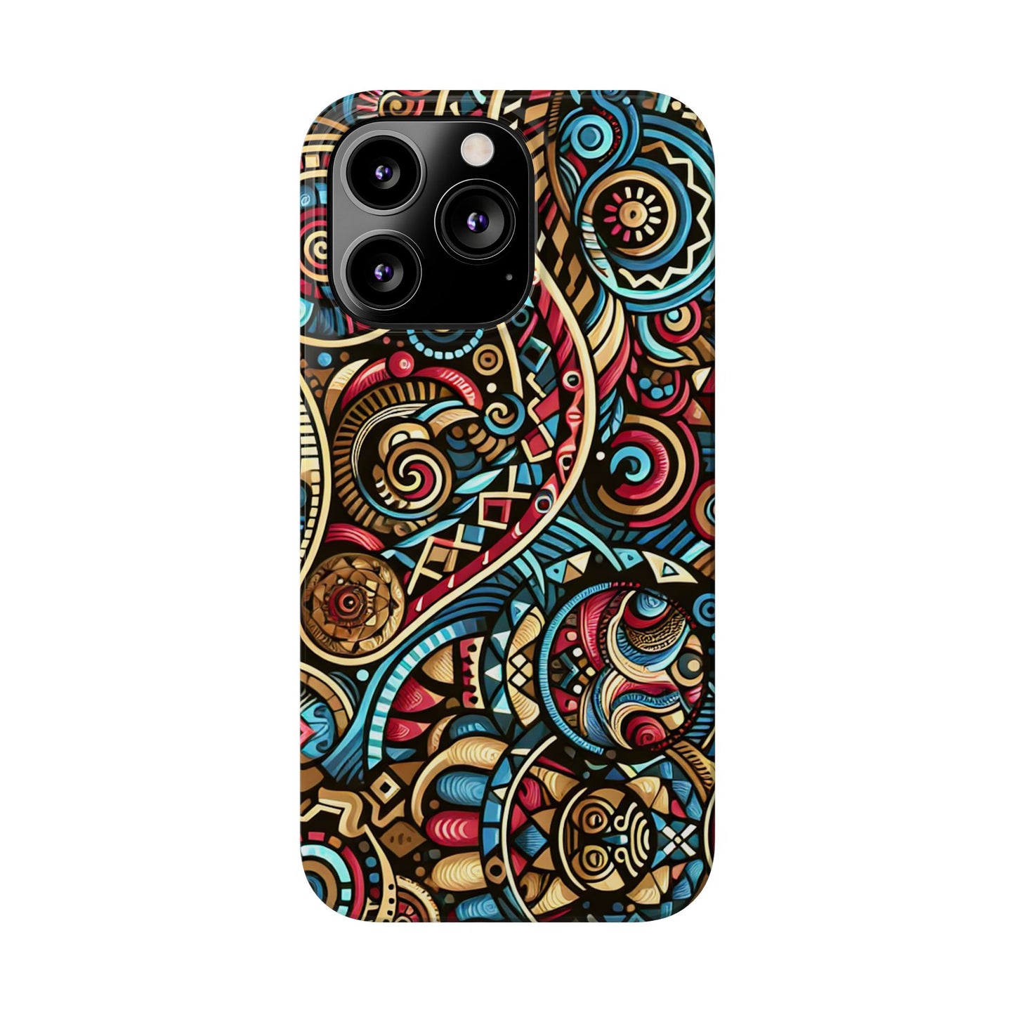 Vibrant Bohemian Slim Phone Case - Artistic Swirl Design