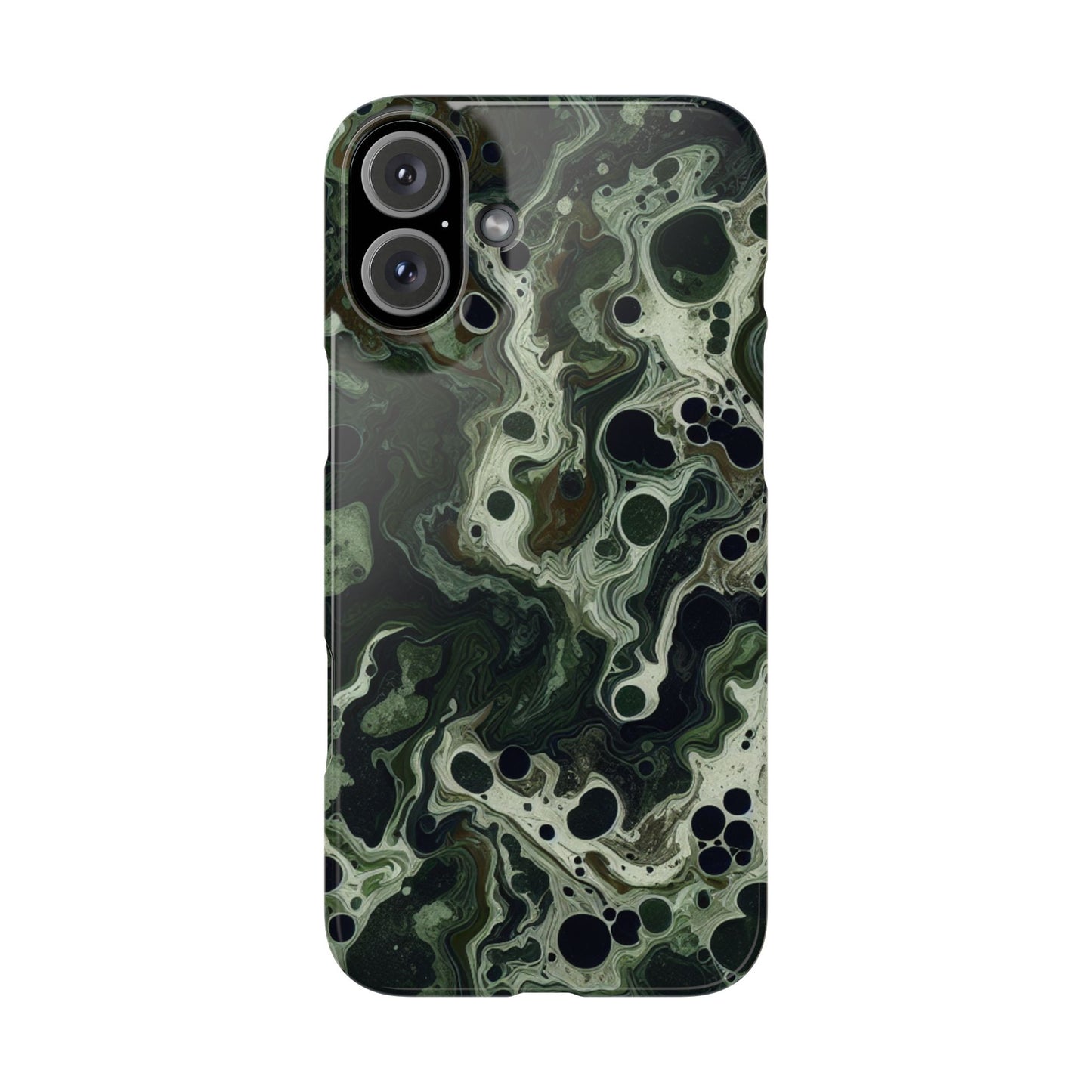 Marbled Green Slim Phone Case - Stylish Protection for Nature Lovers