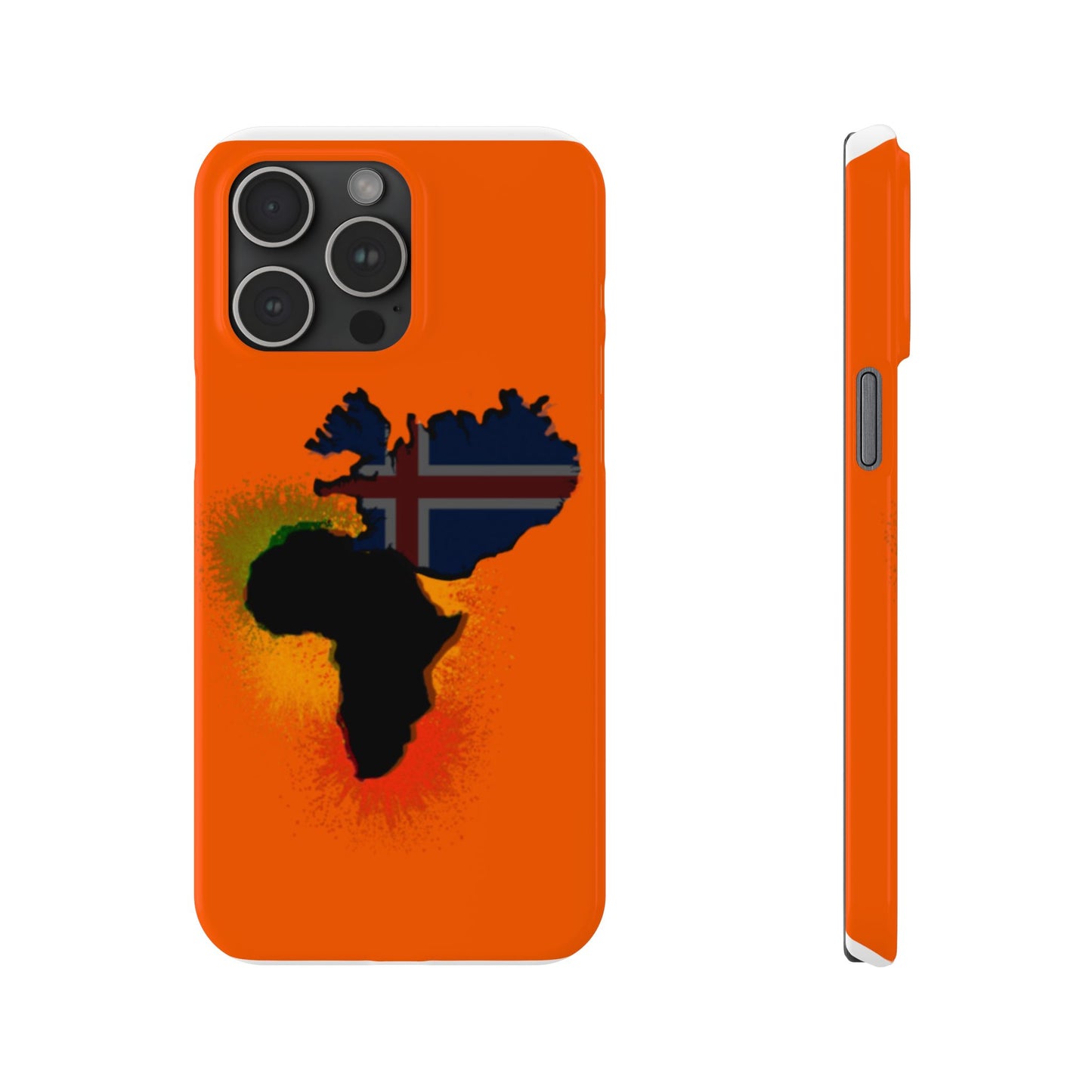 Bold African Map Slim Phone Case with Icelandic Flag