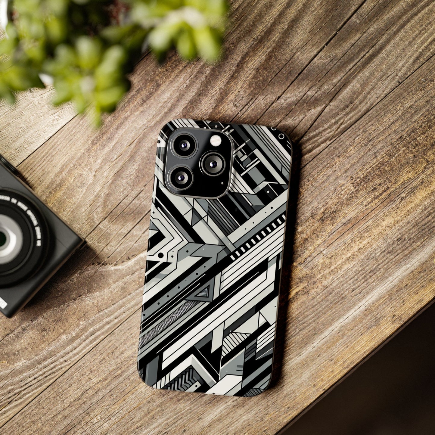 Modern Geometric Slim Phone Case - Stylish Abstract Design