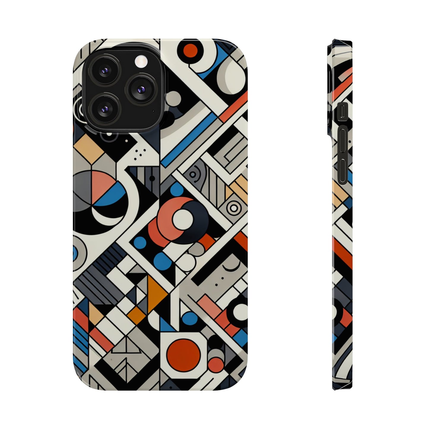 Modern Abstract Slim Phone Case - Colorful Geometric Design