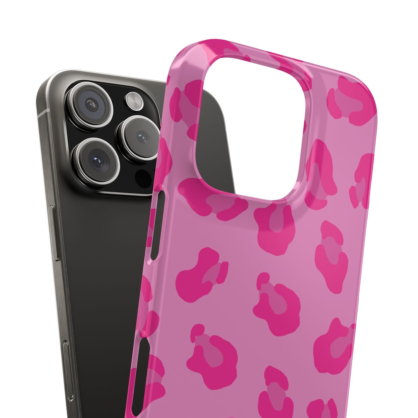 Pink Leopard Print Slim Phone Case - Stylish & Trendy Protection