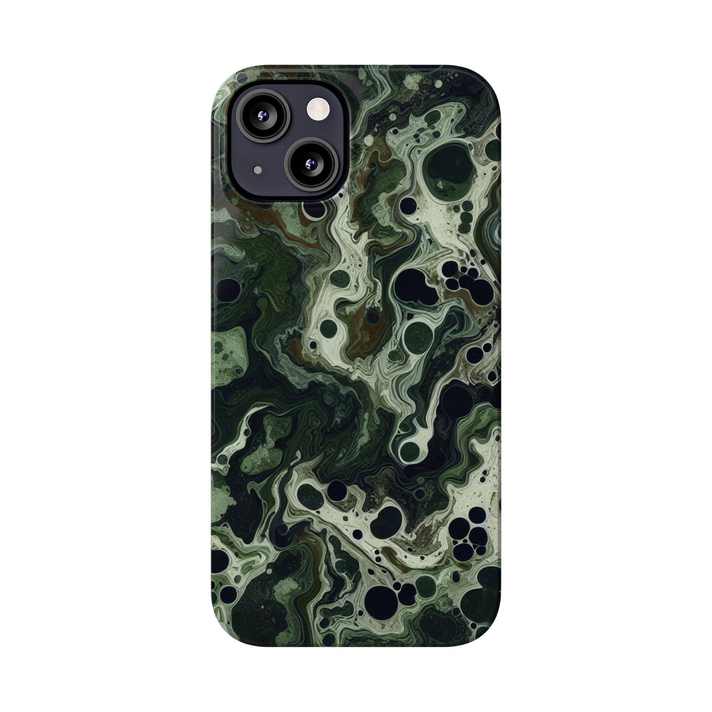 Marbled Green Slim Phone Case - Stylish Protection for Nature Lovers