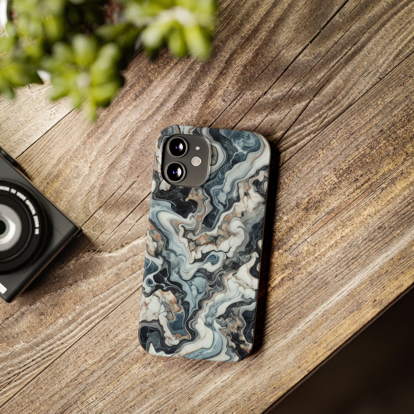 Artistic Marble Slim Phone Case - Elegant Design for Modern Aesthetics