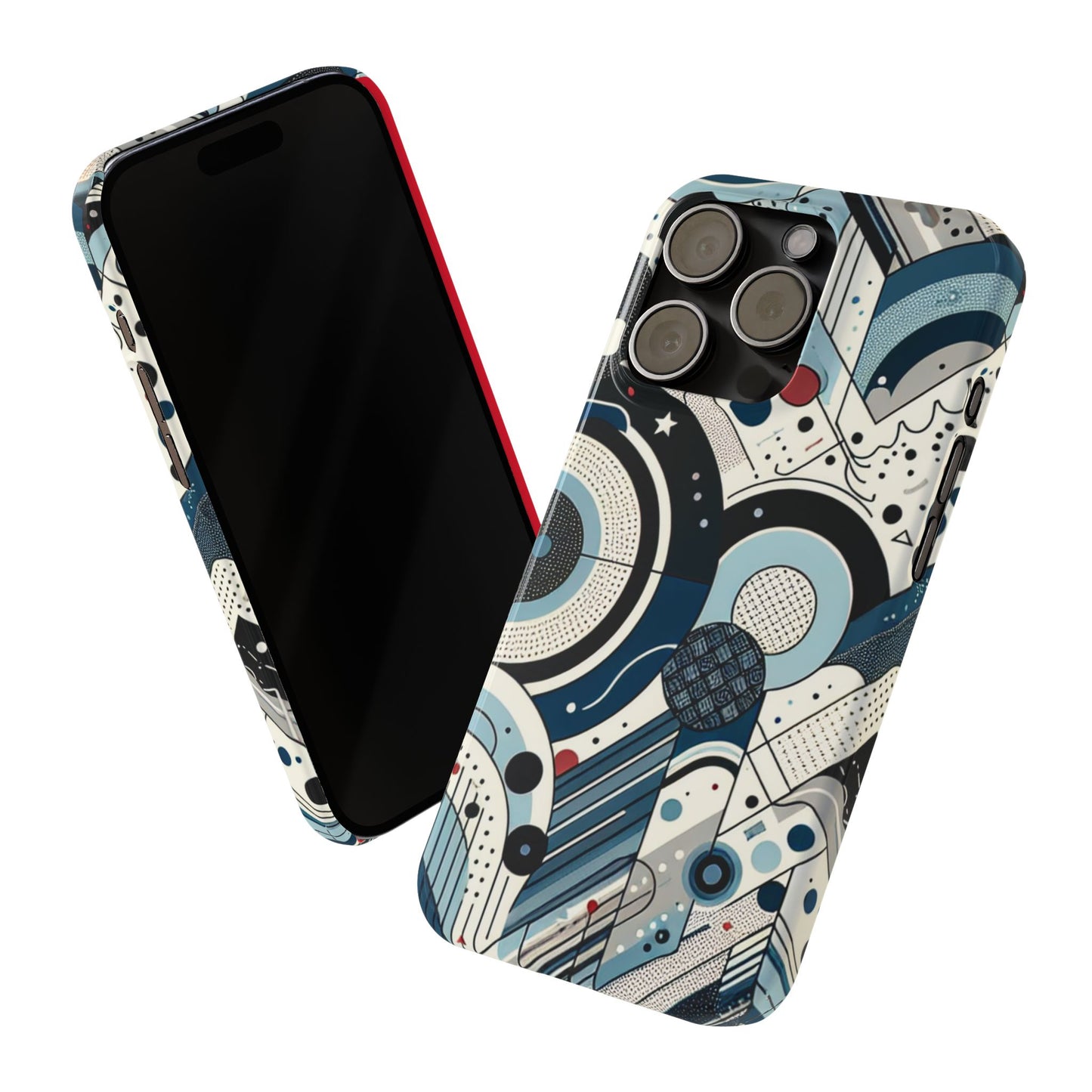 Stylish Geometric Slim Phone Case - Modern Abstract Design