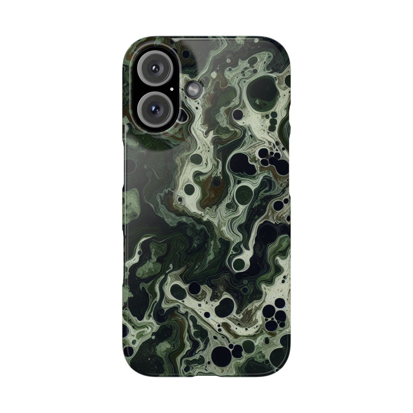 Marbled Green Slim Phone Case - Stylish Protection for Nature Lovers