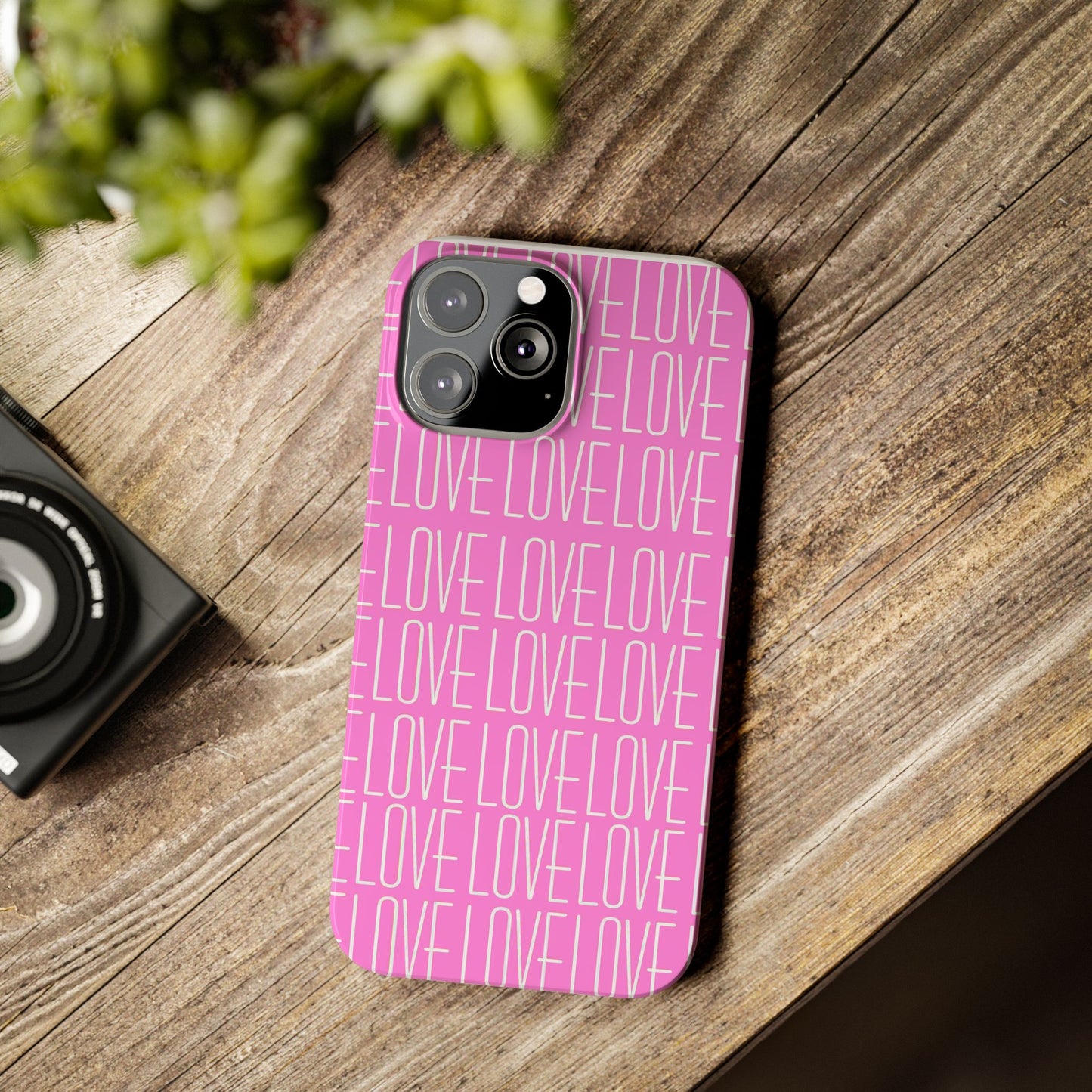 Pink Love Slim Phone Case - Perfect Gift for Valentine's Day, Anniversaries, and Loving Moments