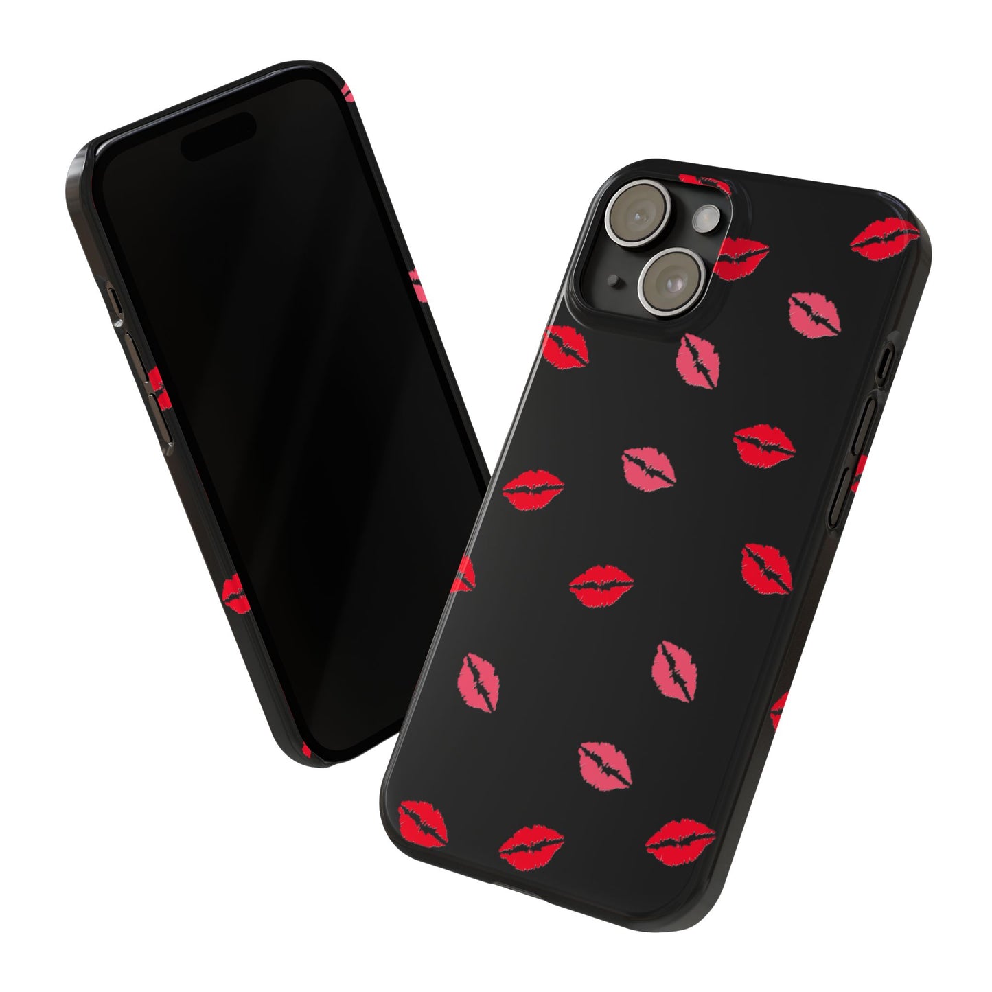 Kiss Mark Slim Phone Case - Chic Lip Print Design for Fashion Lovers