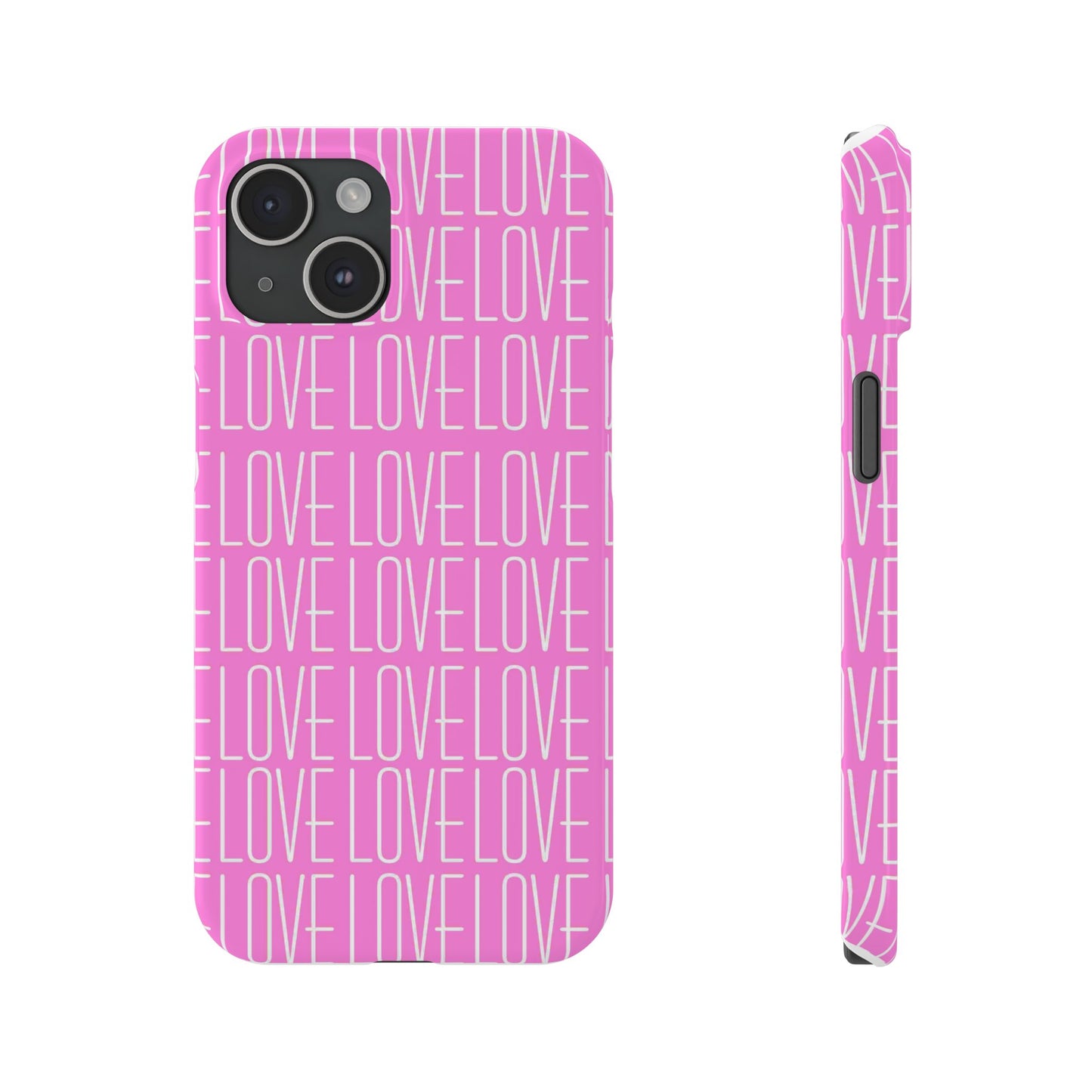 Pink Love Slim Phone Case - Perfect Gift for Valentine's Day, Anniversaries, and Loving Moments