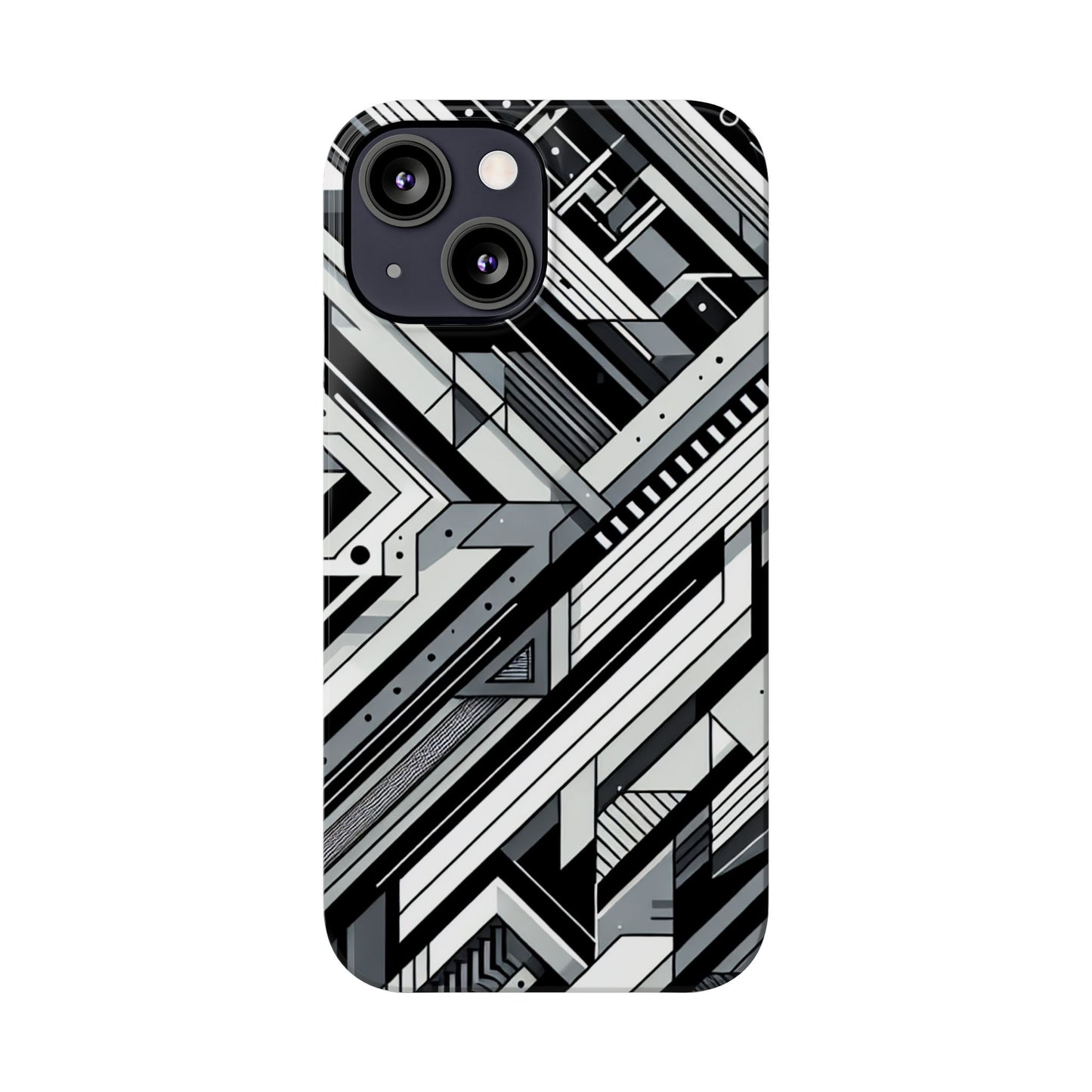 Modern Geometric Slim Phone Case - Stylish Abstract Design