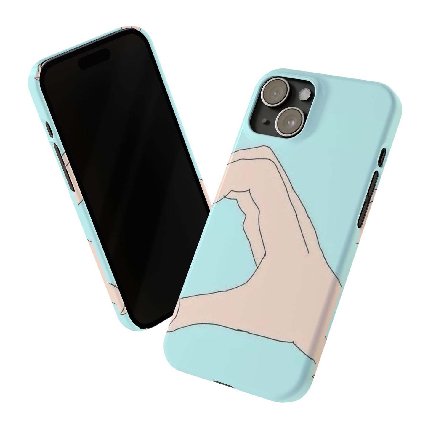 Artistic Heart Gesture Slim Phone Case - Perfect Gift for Loved Ones