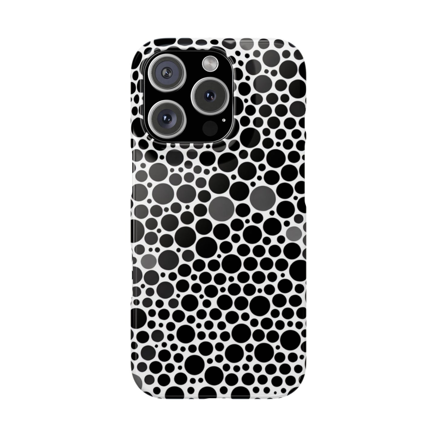 Modern Black Polka Dot Slim Phone Case - Stylish & Protective Cover