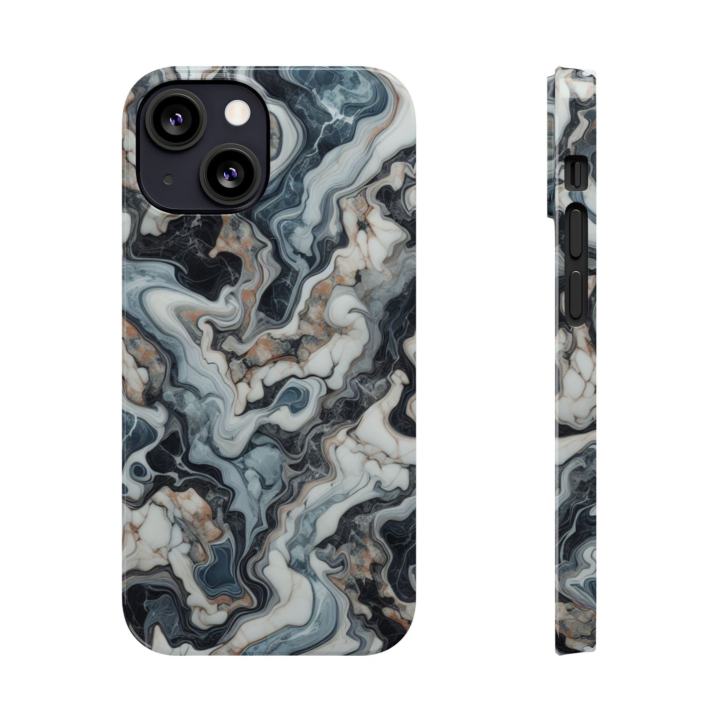 Artistic Marble Slim Phone Case - Elegant Design for Modern Aesthetics