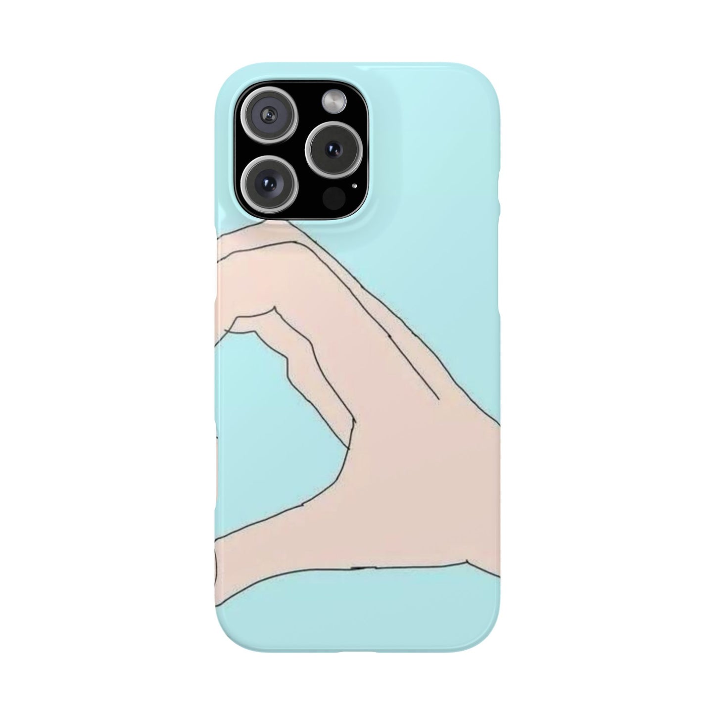 Artistic Heart Gesture Slim Phone Case - Perfect Gift for Loved Ones