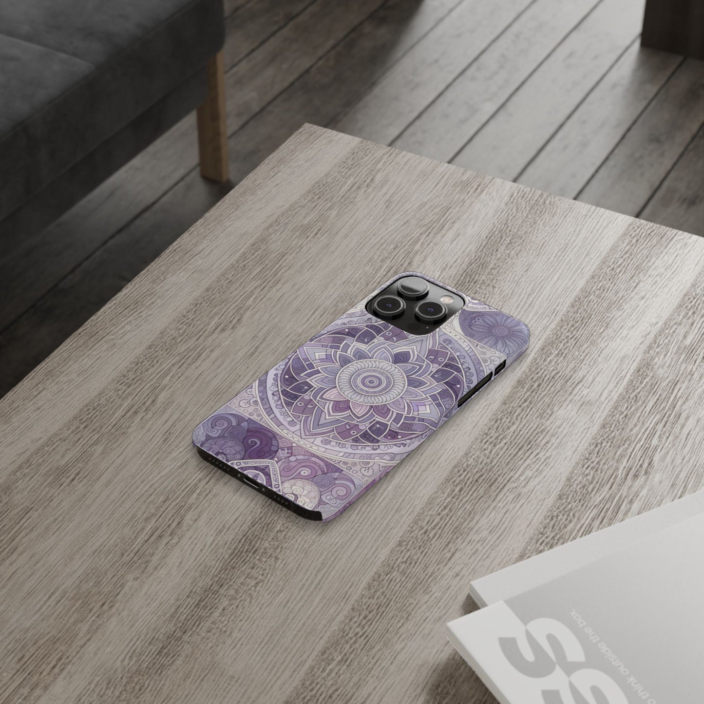 Elegant Mandala Slim Phone Case – Purple Harmony Design