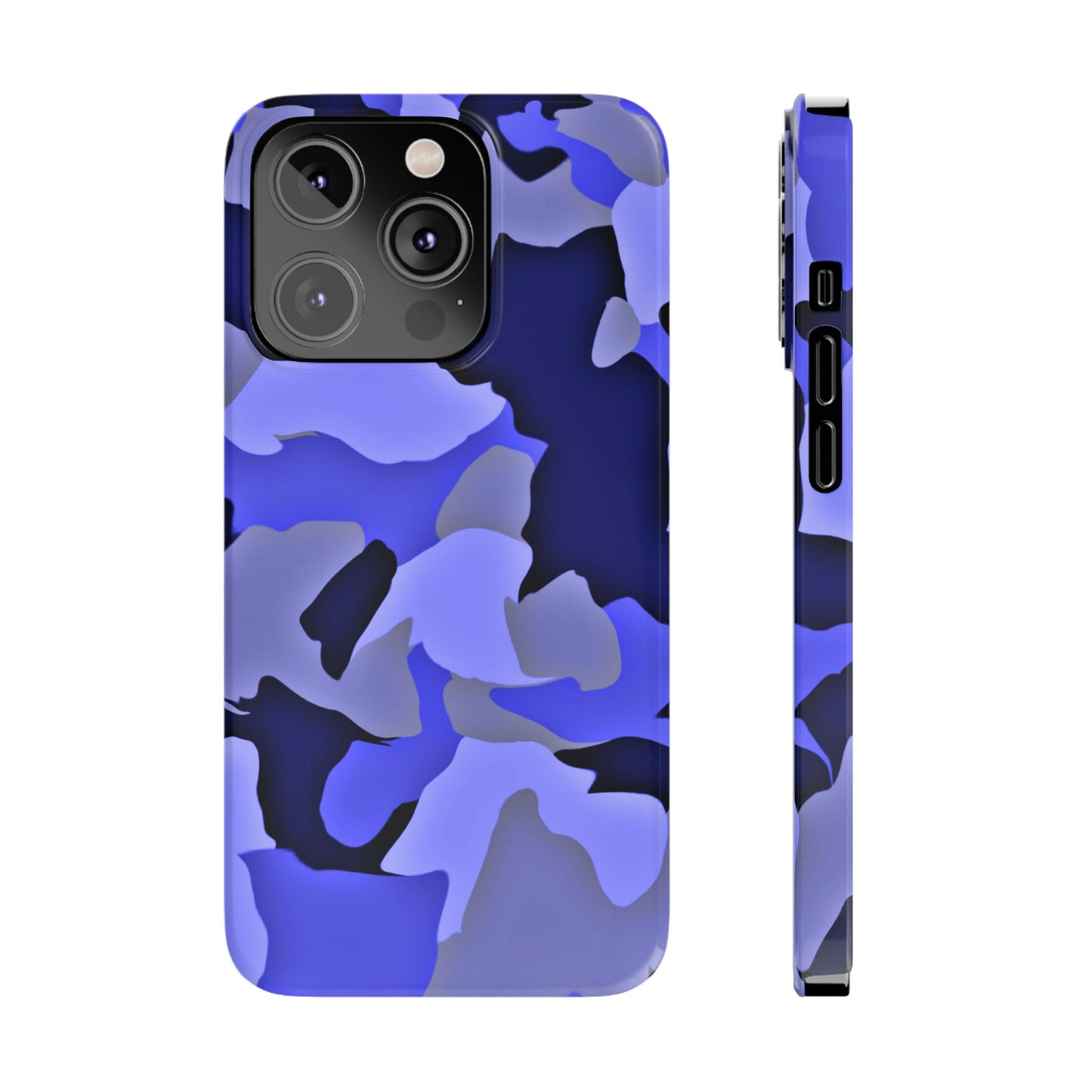 Stylish Slim Phone Case - Blue Abstract Camo Design for Trendsetters