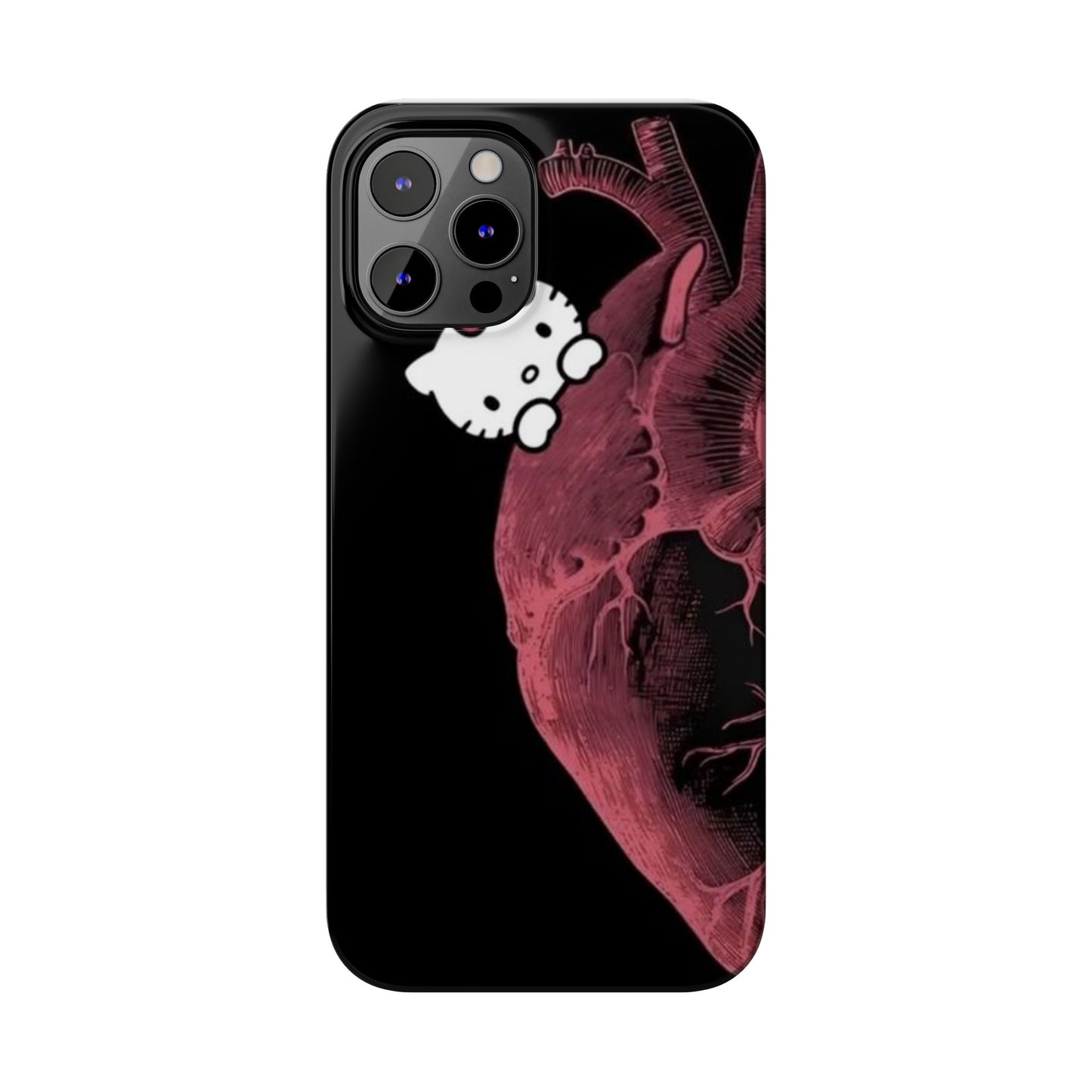 Cute Heartbeat Hello Kitty Slim Phone Case - Stylish Phone Cover for Cat Lovers