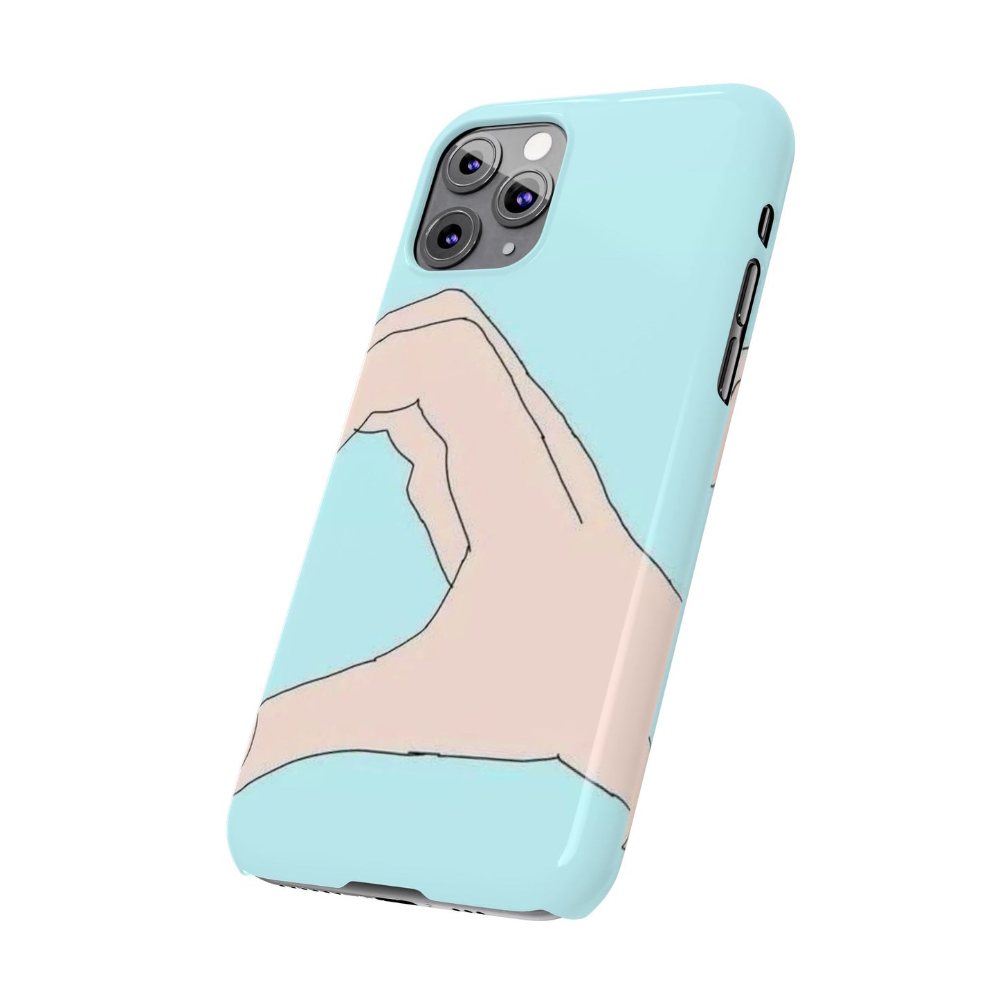 Artistic Heart Gesture Slim Phone Case - Perfect Gift for Loved Ones